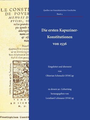 cover image of Die ersten Kapuziner-Konstitutionen von 1536